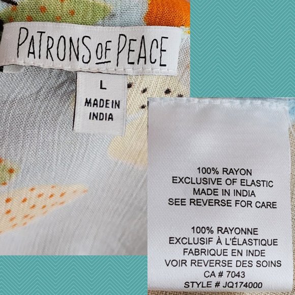 Patrons of Peace Blue Floral Printed Open Front Cardigan - Picture 5 of 5